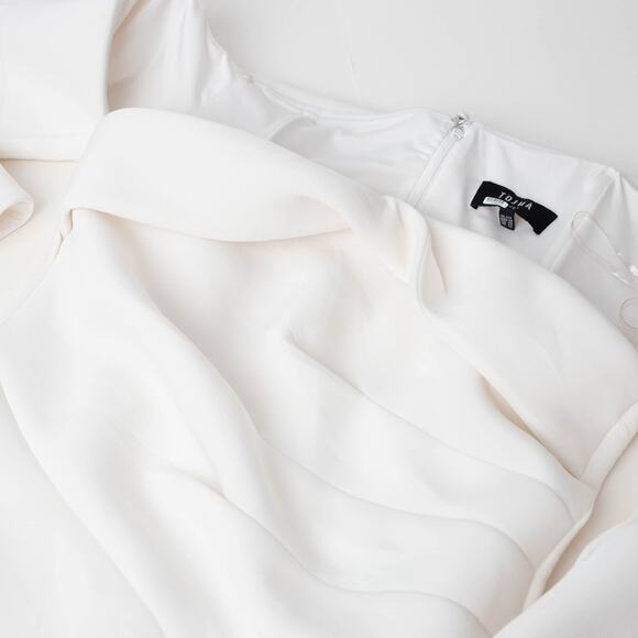 TOJHÀ Emmaline White Off-Shoulder Cocktail Dress - Size 14 - Picture 8 of 11